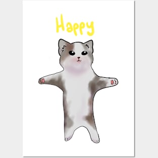 Happy cat Posters and Art